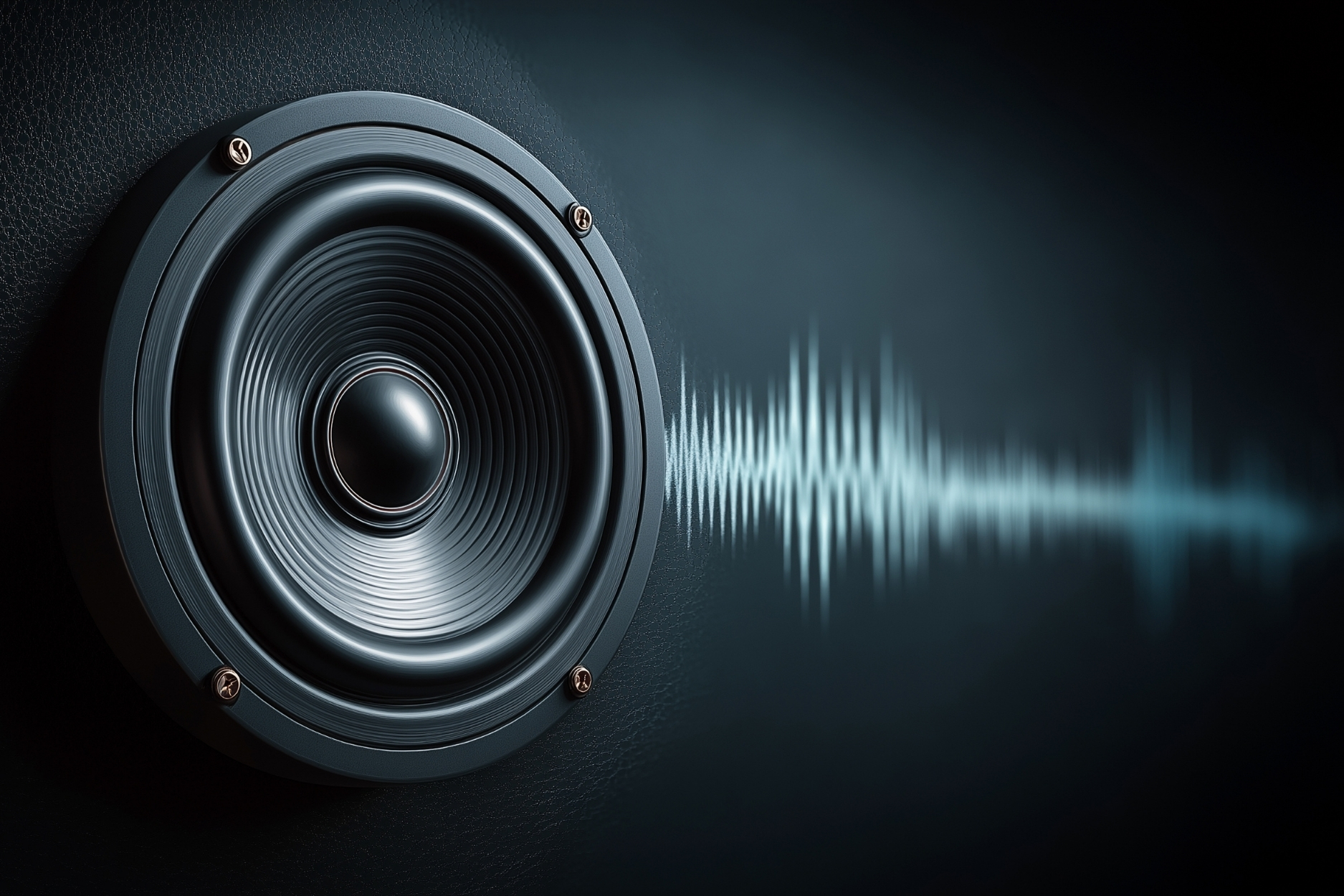 Close-up of a car speaker emitting sound waves, symbolizing powerful and clear audio performance.